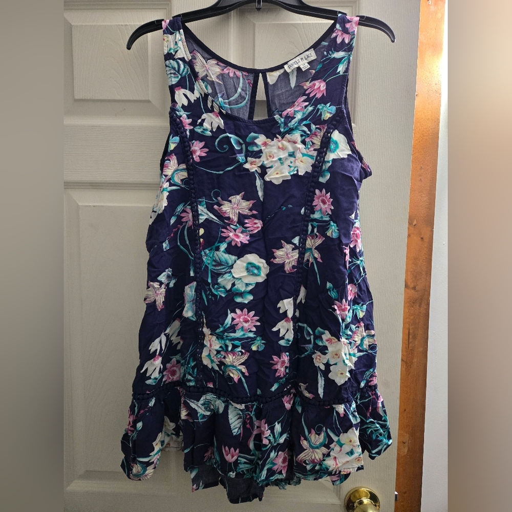 Sz M, Floral Dress, Tassels N Lace brand, Navy Blue